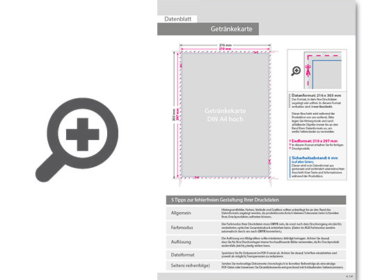 Product Bild getr__nkekarte_mit_3-fach_drahtheftung__endformat_din_a4__16-seitig
