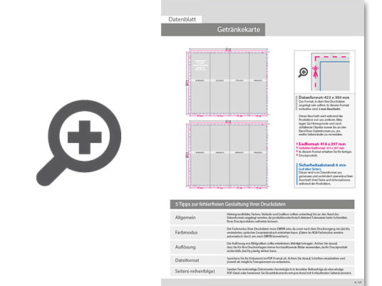 Product Bild getr__nkekarte__gefalzt_auf_10_5_cm_x_29_7_cm__8-seiter_(3-bruch_fensterfalz)